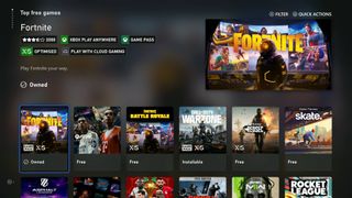 Xbox Series X store app top free games including Fortnite