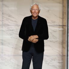 Giorgio Armani on the runway