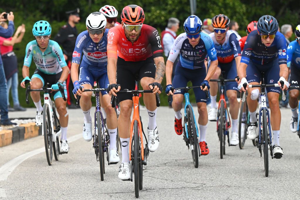 FANO ITALY MAY 16 Filippo Ganna of Italy and Team INEOS Grenadiers competes during the 107th Giro dItalia 2024 Stage 12 a 193km stage from Martinsicuro to Fano UCIWT on May 16 2024 in Fano Italy Photo by Tim de WaeleGetty Images