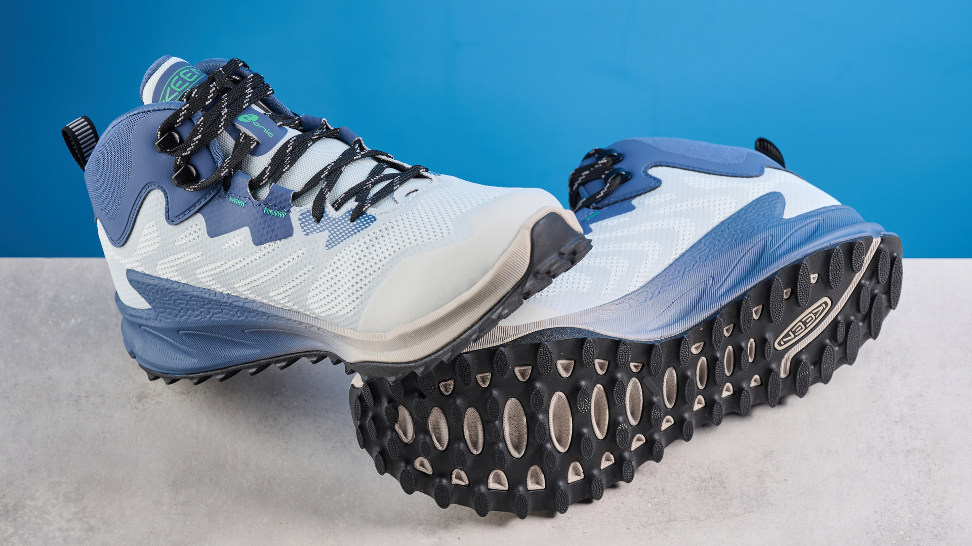 A pair of Keen Zionic NXT Mid Waterproof hiking boots