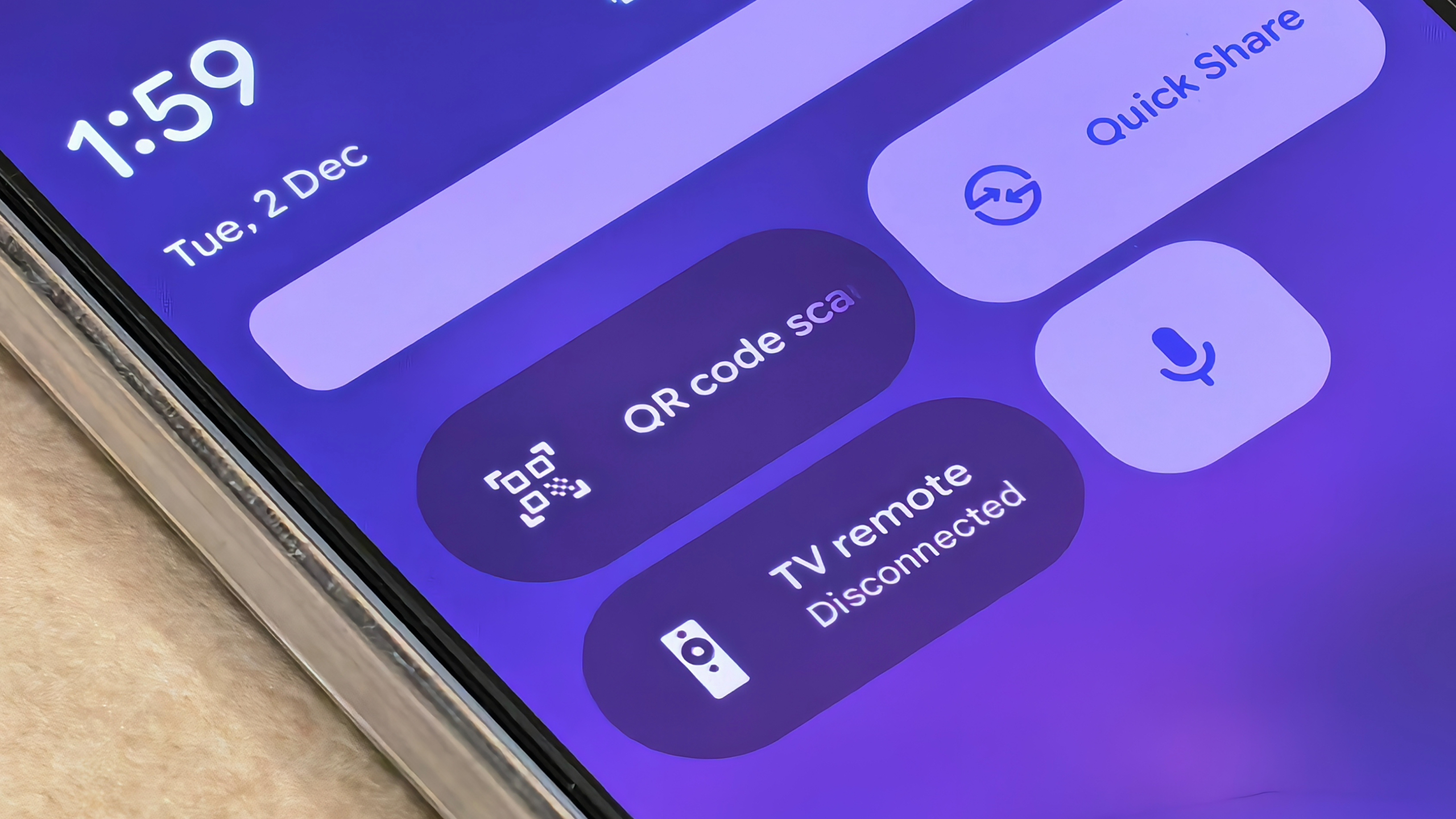 QR scanner tile in Quick Settings on a Google Pixel 10 Pro