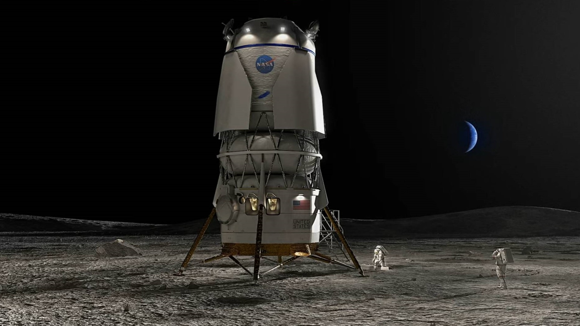 Blue Origin&#039;s large, crew-carrying Mark 2 moon lander can deliver up to 22 tons (20 metric tons) to the lunar surface in a reusable configuration or up to 33 tons (30 metric tons) in a one-way configuration.
