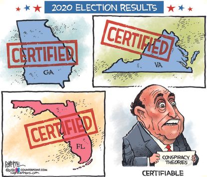 Political Cartoon U.S. Giuliani conspiracy theories