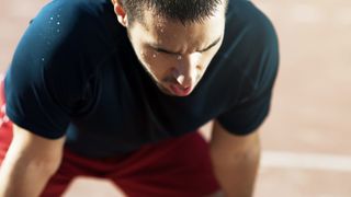 Runner sweating after a workout