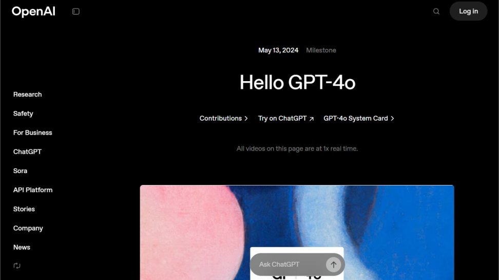 GPT-4o website screenshot (July 2025).