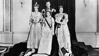 Queen Elizabeth II with her mother, Queen Elizabeth the Queen Mother, Prince Philip and Princess Margaret for her Coronation portrait