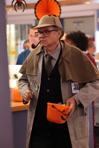 Dr. Charles dressed as Sherlock Holmes in Chicago Med 10x05