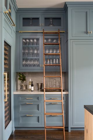a home bar in a kitchen