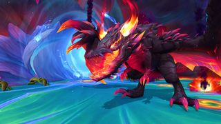 A dragon from World of Warcraft's latest Dragonflight raid