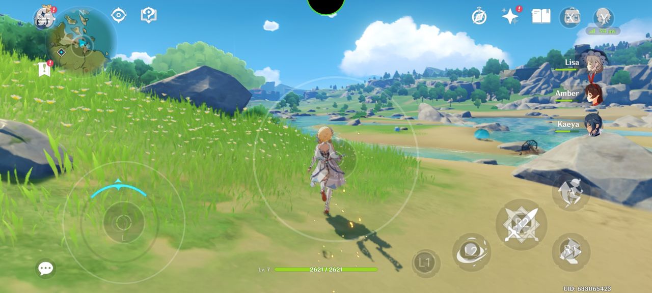Screenshot of Genshin Impact on the Razer Edge.