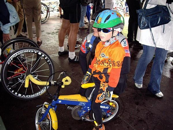 Some cool kids lined up for the charity ride