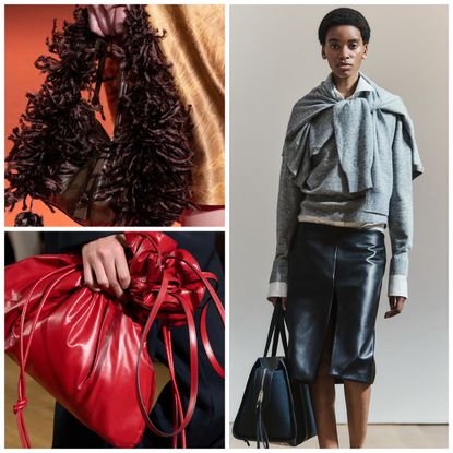 collage of bags across the NYFW runways 