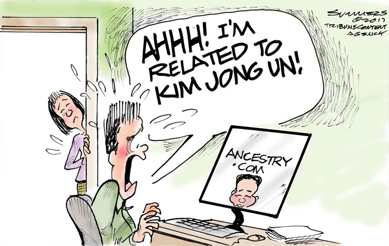 Editorial Cartoon International Kim Jong Un relatives brother murder ancestry