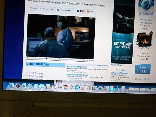 Watching my daily fill of Grey's Anatomy to pass the time. Other people are watching the Hills and other heart-warming chick shows to pass the time.