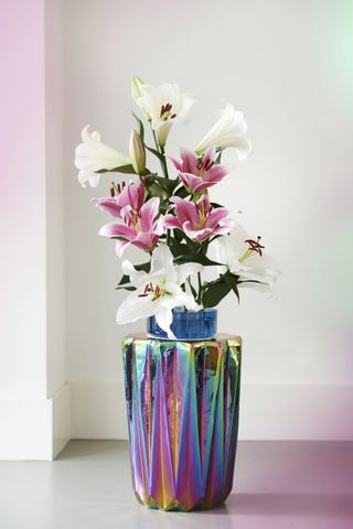 A bunch of lilies in a vase