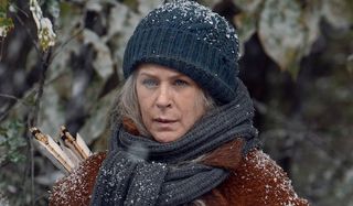 carol in the snow on the walking dead