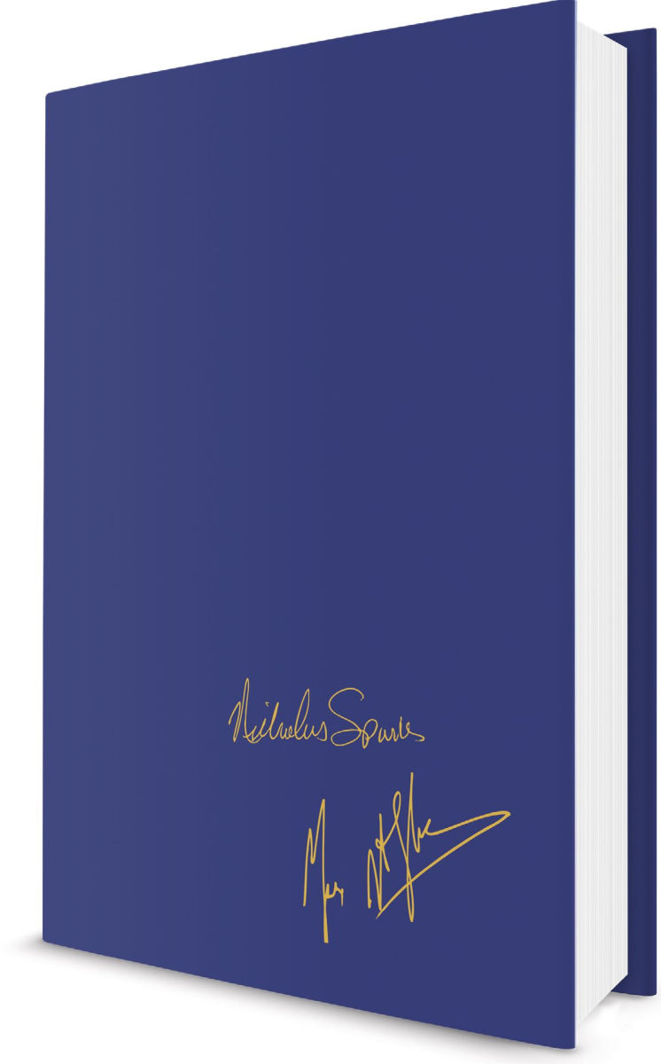 Remain book cover under dust jacket with stamped signatures in gold.