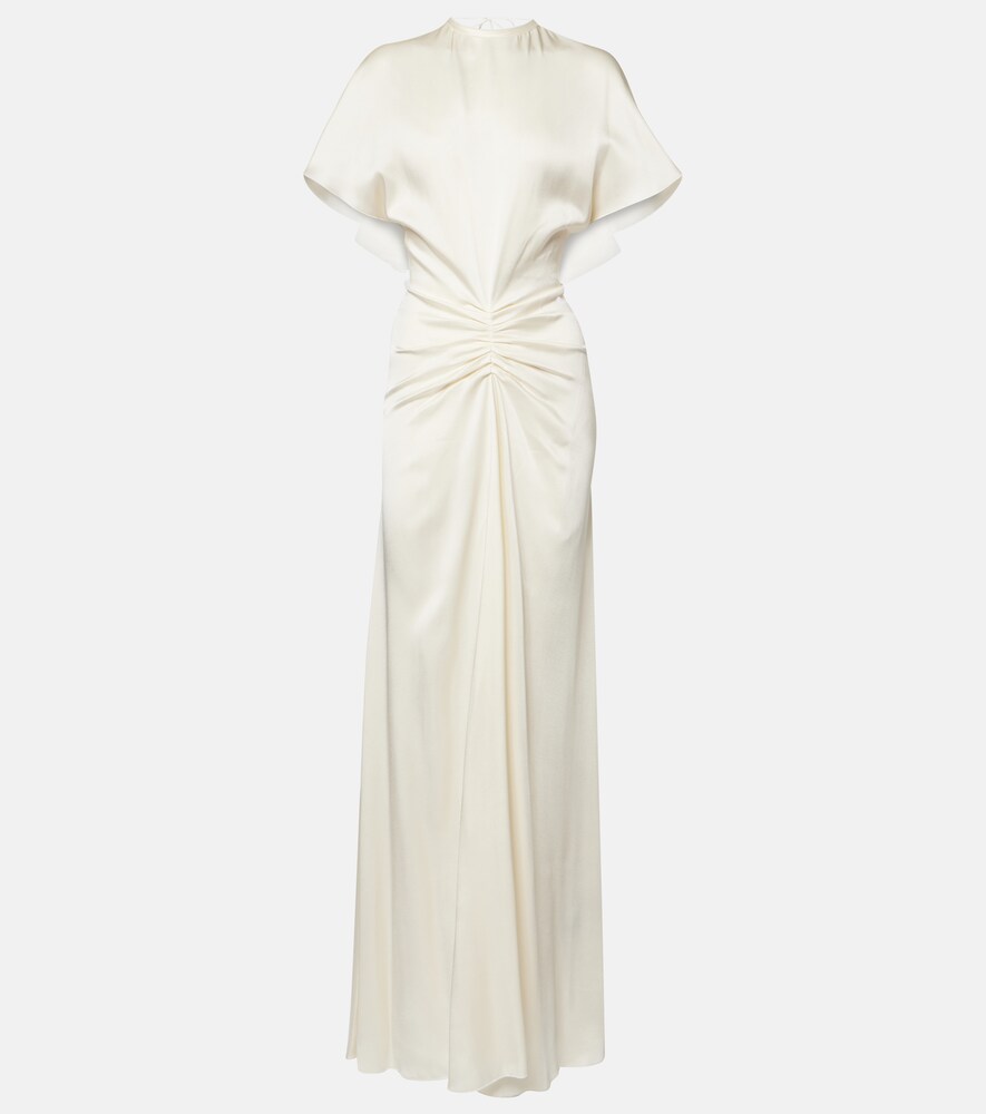 Gathered Crêpe Satin Gown