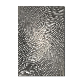 Epicler Silver and White Textured Wall Art