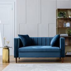 Argos Home Everly Velvet 2 Seater Sofa - Blue