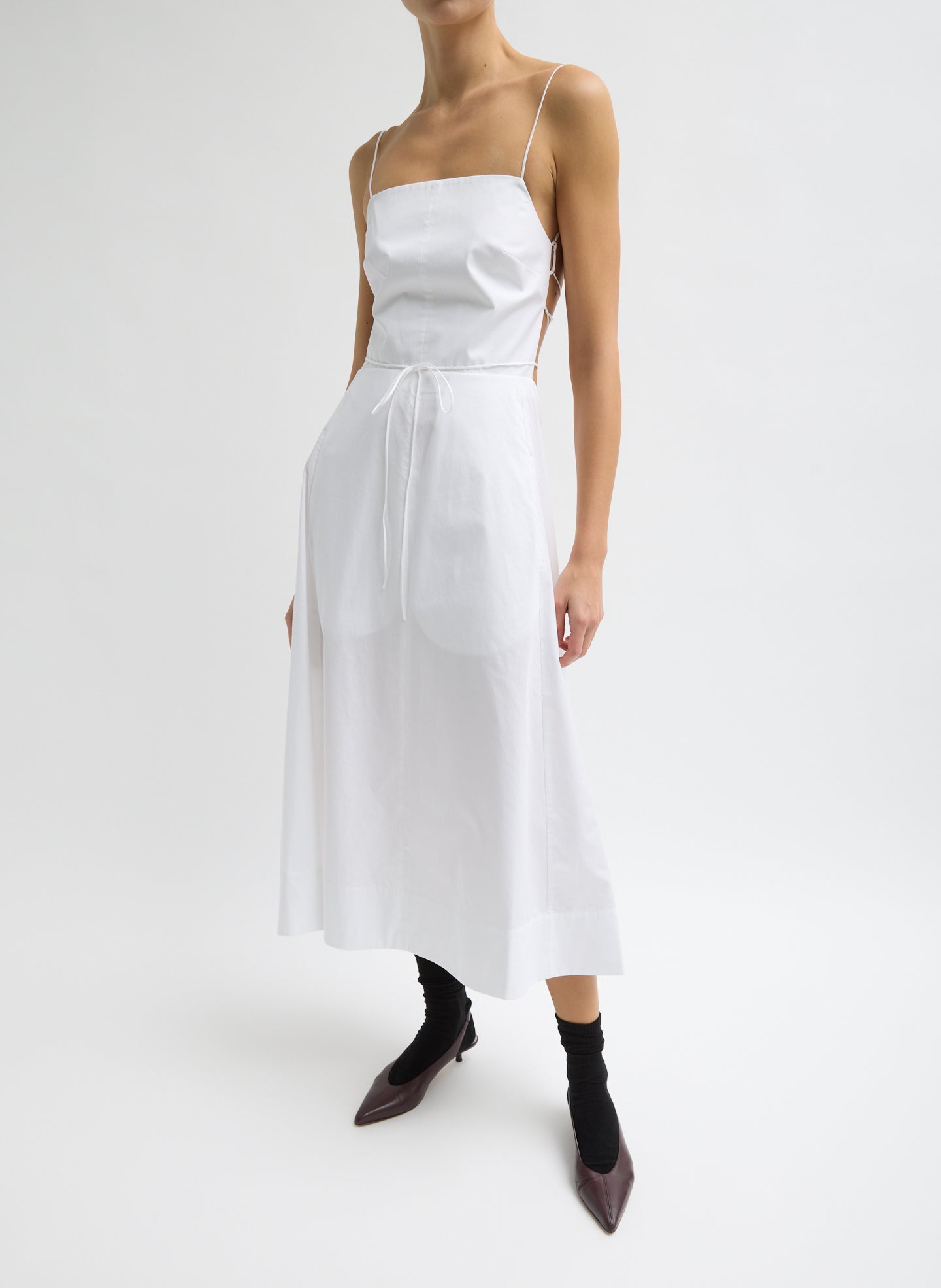 Eco Poplin Strappy Dress - White / 00 / U125ec1532
