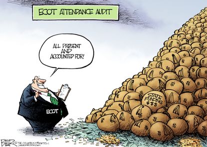Editorial cartoon U.S. ECOT in the act