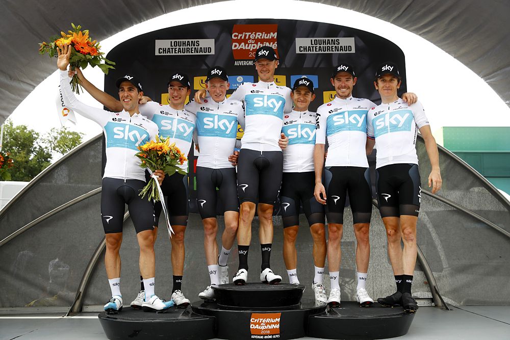 Team Sky win the team time trial at Criterium du Dauphine