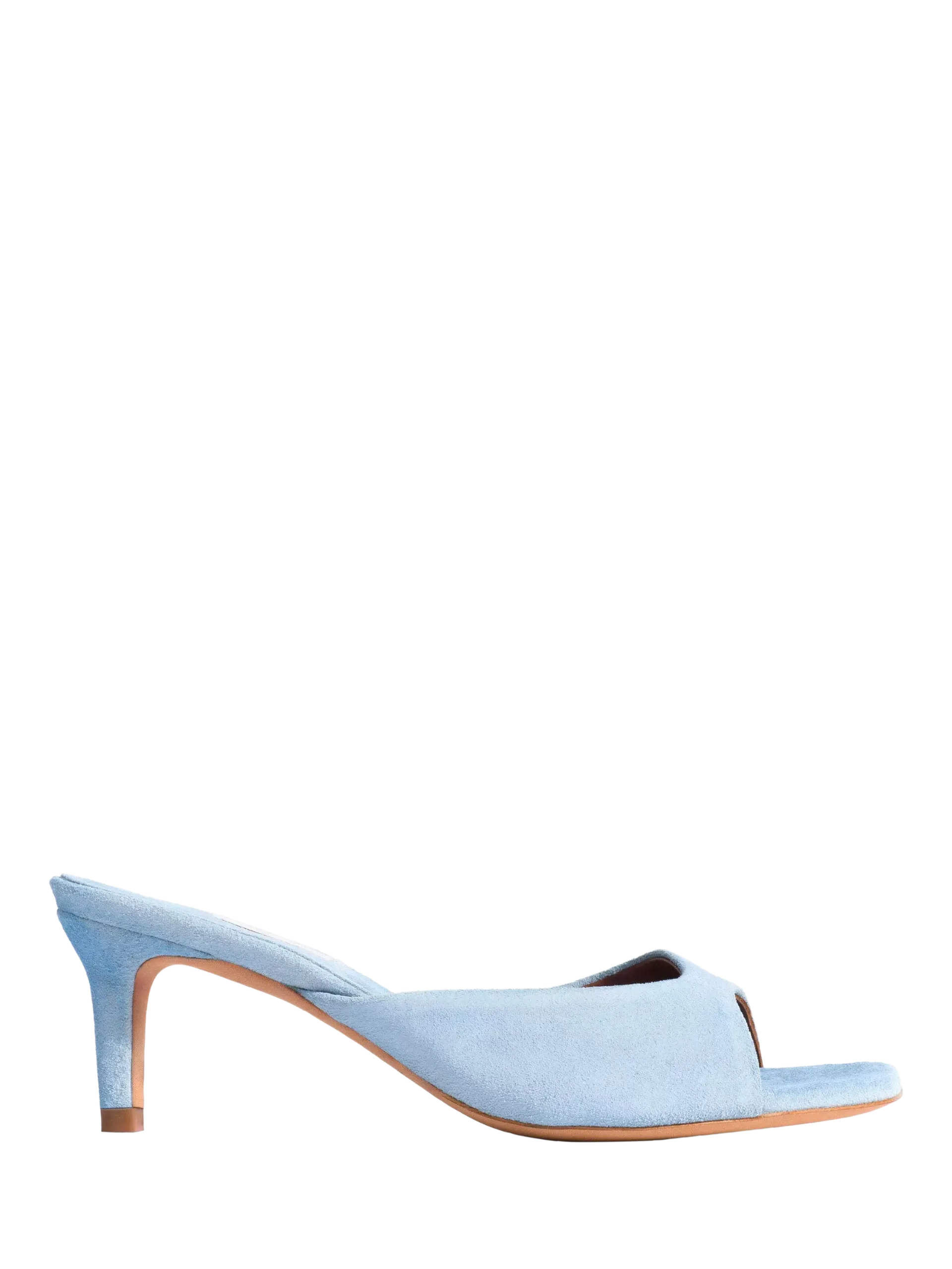 Anonymous Copenhagen Mazy 55 Suede Cone Heel Mule Sandals, Light Blue