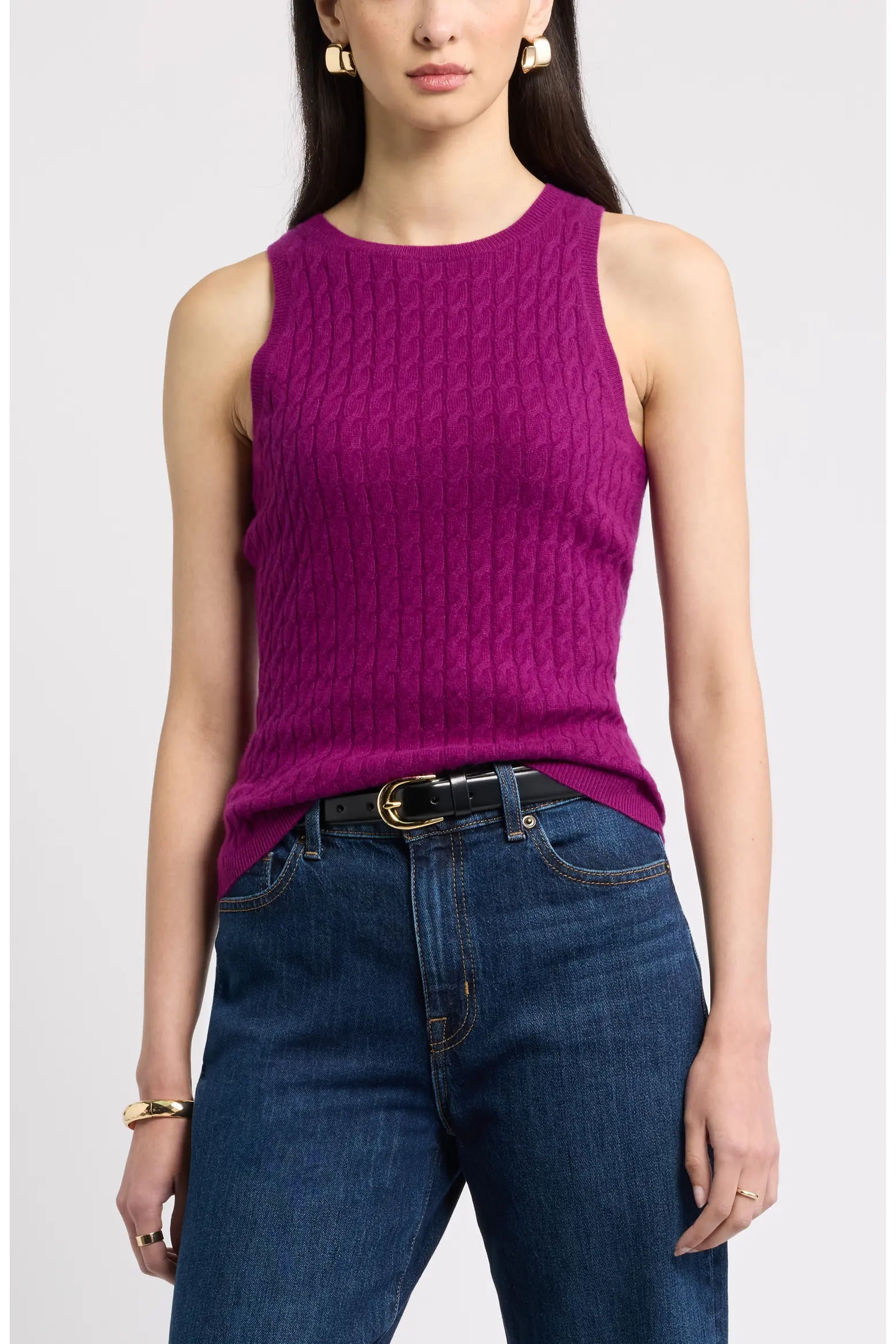 Nordstrom, Cable Knit Cashmere Sweater Tank