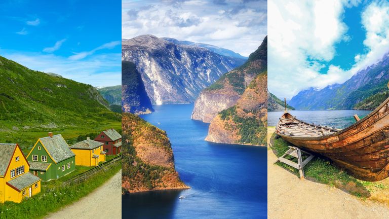 Natural landscape, Nature, Mountainous landforms, Fjord, Mountain, Water resources, Water, Sky, Highland, Landscape,