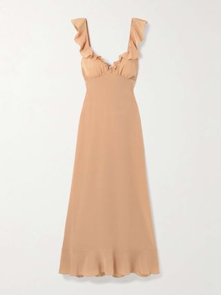 Ruffled Silk Maxi Dress