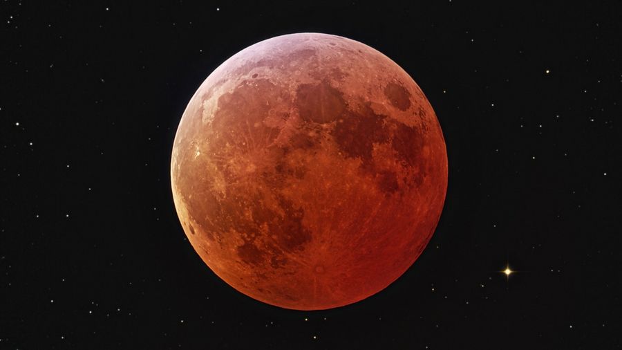 Red moon during lunar eclipse