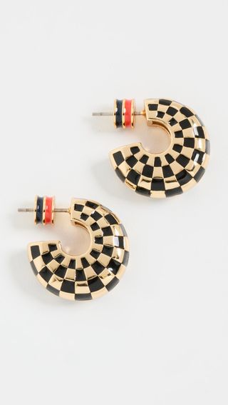 Le Hoop Checker Earrings