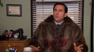 The Office Michael with fur coat