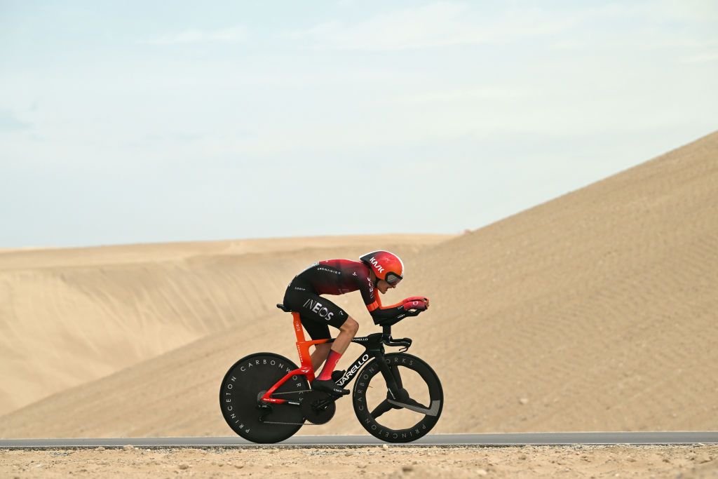 AL HUDAYRIYAT ISLAND ABU DHABI UNITED ARAB EMIRATES FEBRUARY 18 Carlos Rodriguez Cano of Spain and Team INEOS Grenadiers competes during the 7th UAE Tour Stage 2 a 122km individual time trial stage from Al Hudayriyat Island to Al Hudayriyat Island UCIWWT on February 18 2025 in Abu Dhabi United Arab Emirates Photo by Dario BelingheriGetty Images