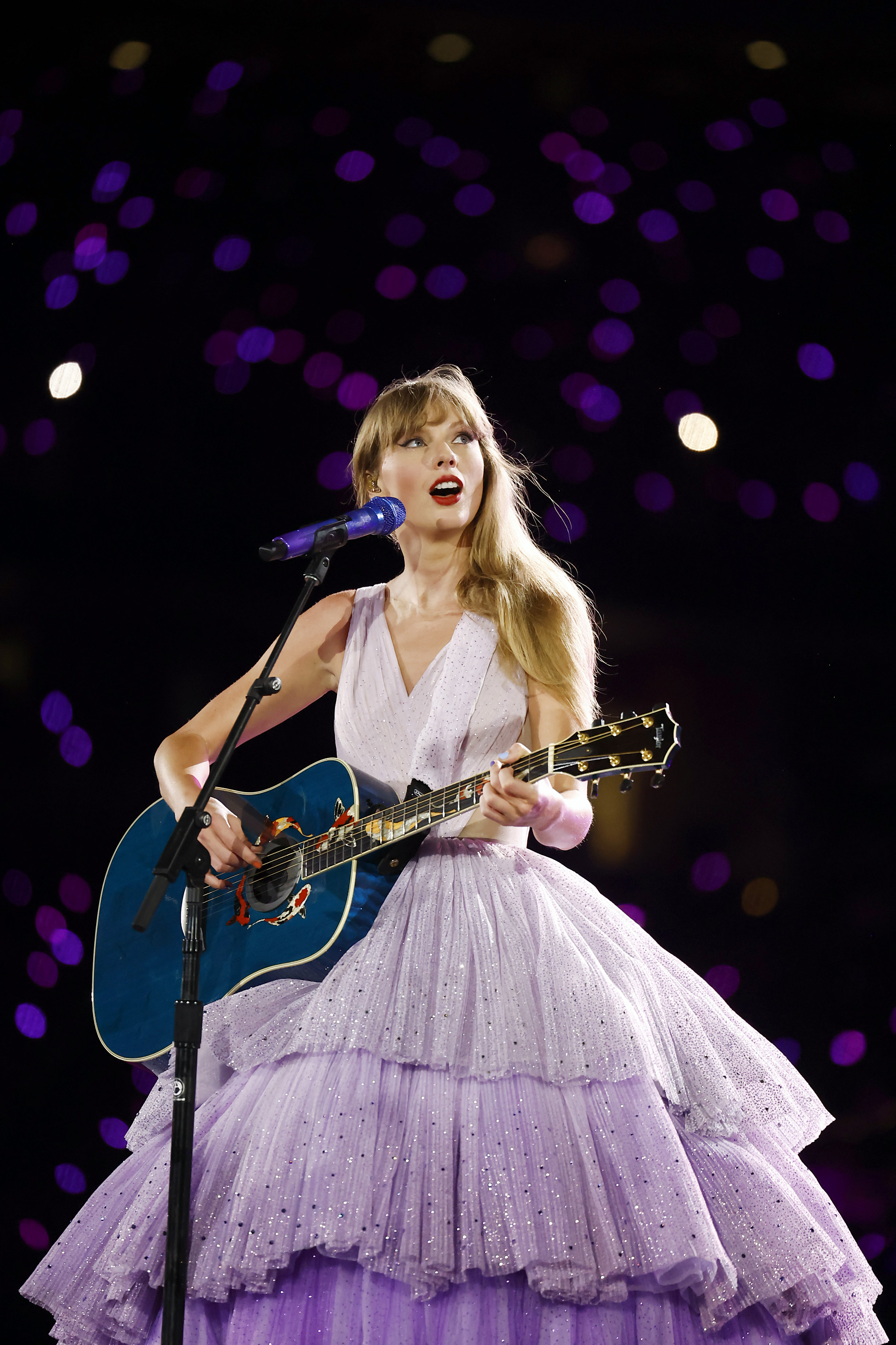 Taylor Swift's 'Speak Now' gown on The Eras Tour matched her little lavender dress on August 12