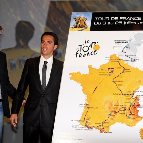 Alberto Contador and Alejandro Valverde, l-r, possible 2010 teammates.