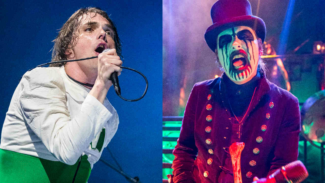 A composite photograph of My Chemical Romance&rsquo;s Gerard Way and King Diamond performing separately onstage