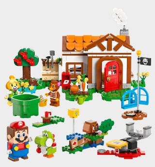 Lego Mario and Animal Crossing sets against a plain background