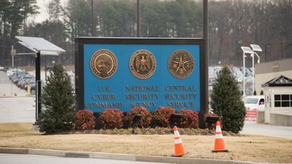 The entrance to the NSA headquarters in Fort Meade, Maryland. 