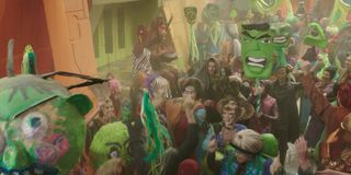 Screenshot from the Hulk Parade in Thor: Ragnarok