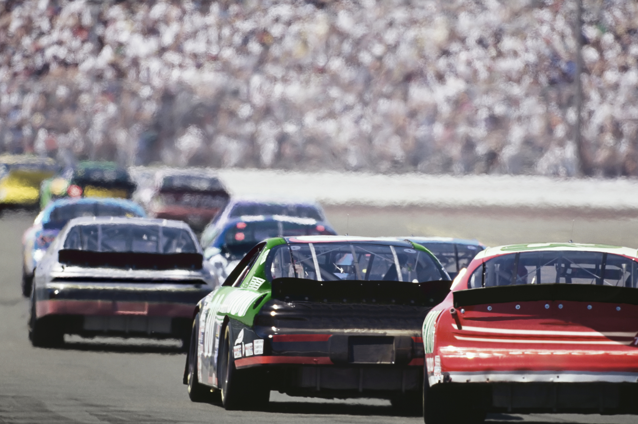 rear view of car race