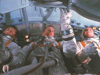 The Apollo 1 crew, from left to right, Roger Chaffee, Ed White and Gus Grissom.