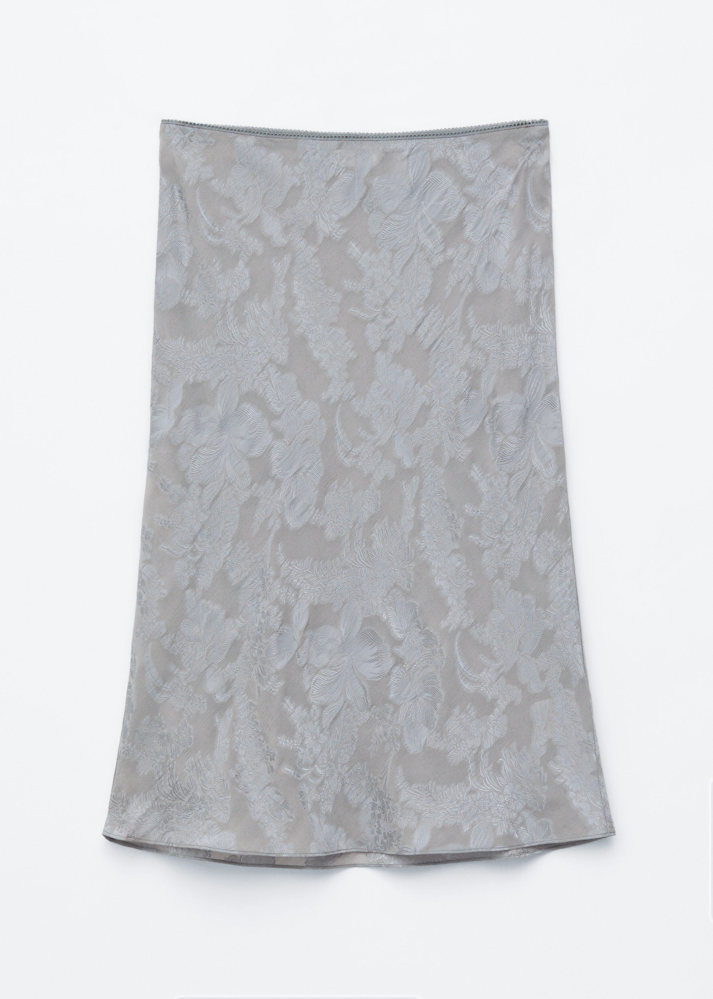 Sheer Viscose-Silk Midi Skirt - Grey