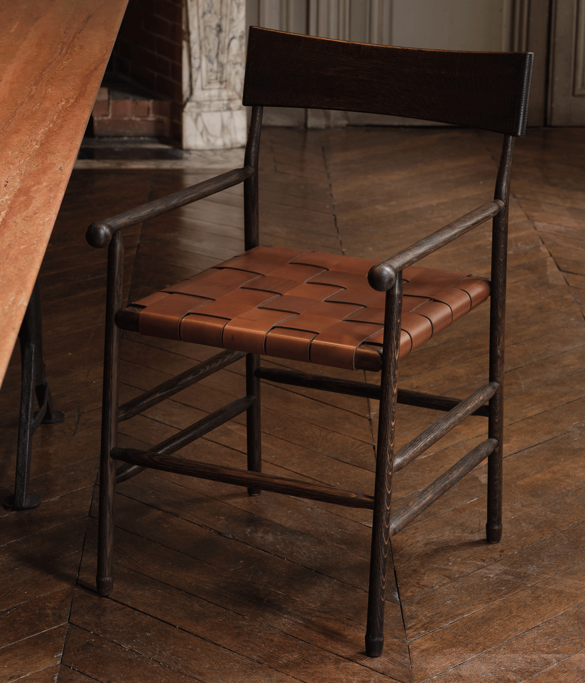 brown chair on wooden floor