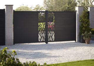 modern garden gate and fence