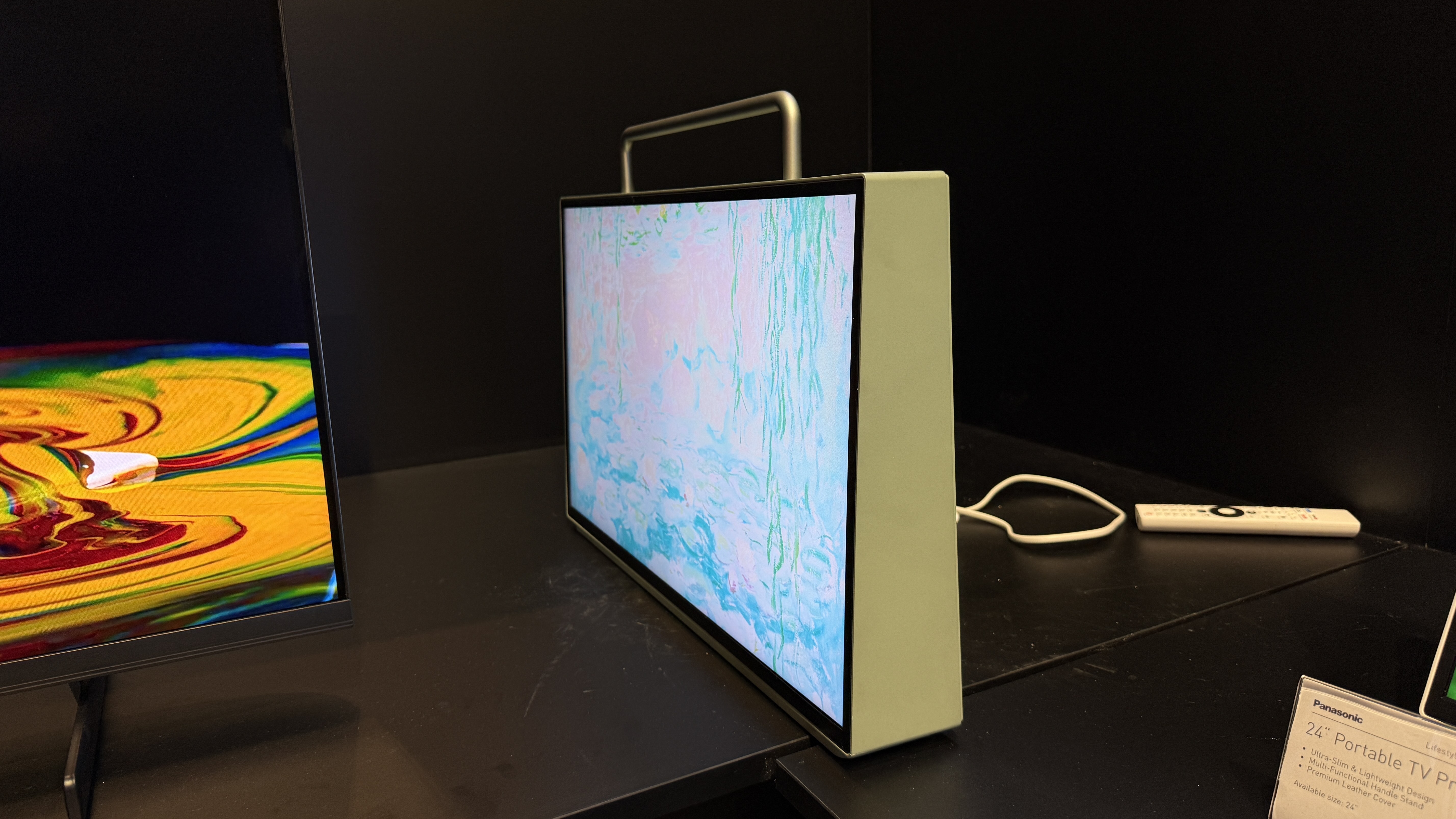 Panasonic portable TV concept from the side showing the wedge shape