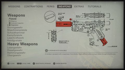 wolfenstein 2 weapon upgrade kit locations