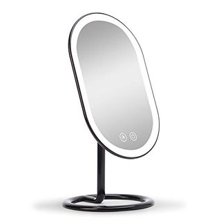 Fancii Vera Led Lighted Vanity Makeup Mirror, Rechargeable - Cordless Illuminated Cosmetic Mirror With 3 Dimmable Light Settings, Dual Magnification (obsidian)