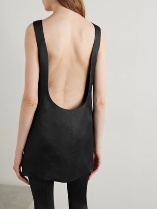 Pranta Open-Back Silk-Gazar Mini Dress